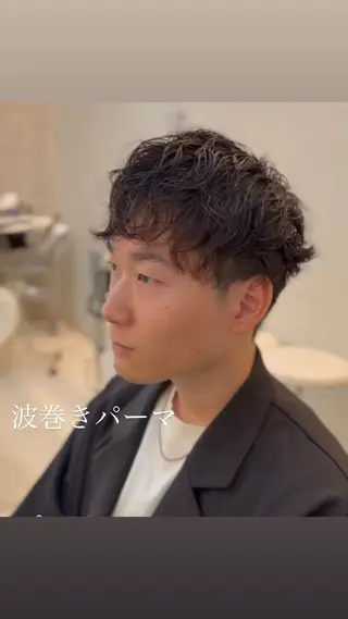 パーマ メンズ 似合わせカット暖色 カラーhiyonaのヘアスタイル