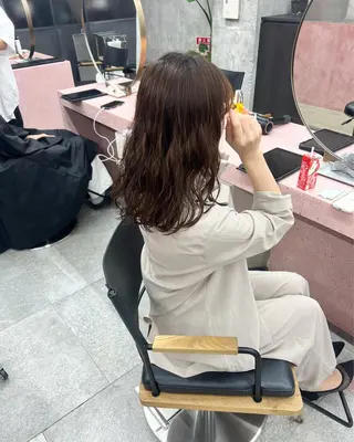 セミロング パーマ 水野 雪 /パーマ/暖色カラーのヘアスタイル