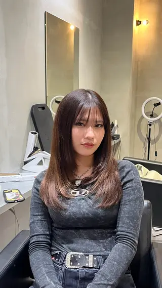 ロング カラー レイヤー‪✕‬前髪 顔周り特化💫ひかるのヘアスタイル