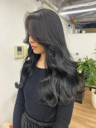 ロング カラー パーマ ヘアアレンジ メンズ キッズ ネイル マツエク・マツパ アイブロウ 韓国風×透明感カラー 髪質改善オタベシンヤのヘアスタイル