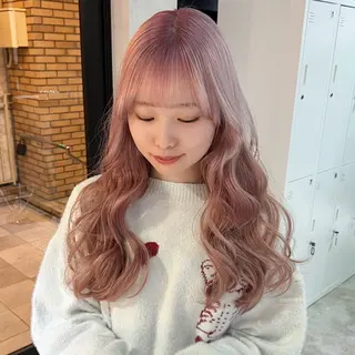 ロング カラー 🎀ダブルカラー/ ピンク×ガーリー🎀のヘアスタイル