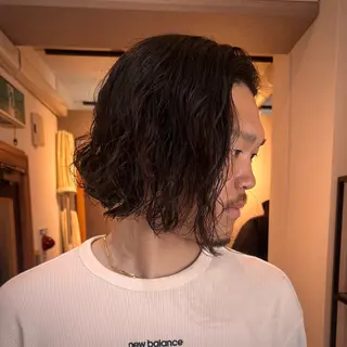 セミロング パーマ メンズ GLADMAN'S CUT CLUB 立川所属・立川メンズカット/ メンズパーマ💈三上のヘアスタイル