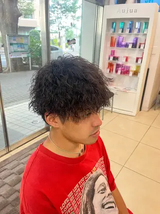 ショート パーマ メンズ 韓国風メンズ/毛流れ ヘアなら須田龍世のヘアスタイル