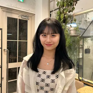 セミロング カラー じゅわっと暖色カラー 🍊Moemiのヘアスタイル