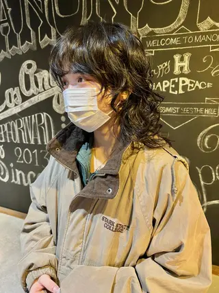 ミディアム カラー パーマ メンズヘア/レイヤー /ボブ山内春輝のヘアスタイル