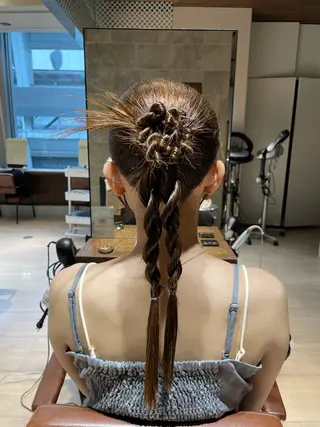 ヘアアレンジ 艶カラー/アレンジ/ はまぐちうみのヘアスタイル