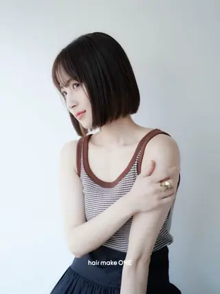 ミディアム ブリーチカラー/ 透明感/aika¨̮のヘアスタイル