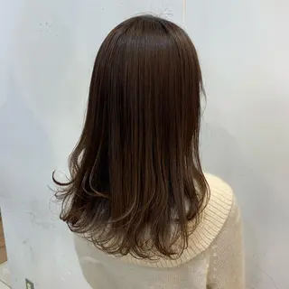 セミロング カラー まろやかカラー🤎 みなとまほのヘアスタイル