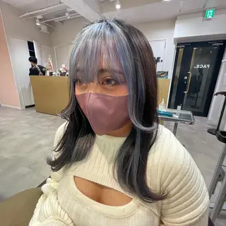 ミディアム カラー 松永 梨央のヘアスタイル