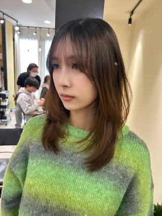 カラー パーマ hub hair レイヤー/透明感のヘアスタイル