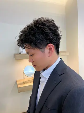 パーマ メンズ 暖色カラー🍒スパ/ canna‎🤎のヘアスタイル