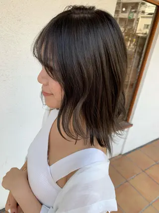 ミディアム カラー パーマ ヘアアレンジ メンズ キッズ マツエク・マツパ Luela堅田所属・田中 裕士のヘアスタイル