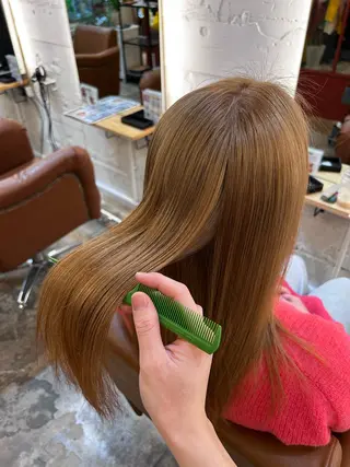 ロング カラー AMBERGLEAM Hair&Cloth Yoga所属・Ryo☘縮毛矯正/ メンズ/ブリーチ/のヘアスタイル