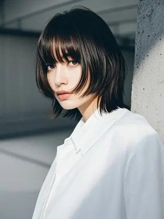 ミディアム ウルフカット 811 大阪梅田 ウルフのヘアスタイル