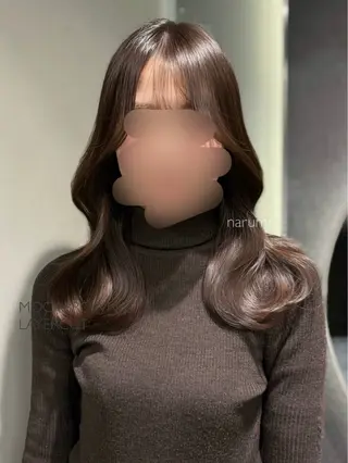 セミロング カラー 韓国サロン出身 narumi‎‎🤍のヘアスタイル