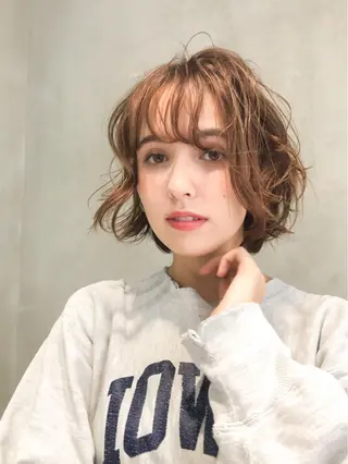 パーマ MUSASHI ブリーチカラー◎のヘアスタイル