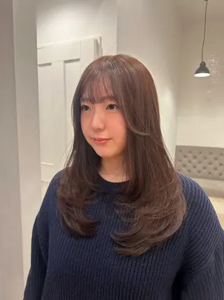 ロング カラー レイヤーカット/長岡 グレージュ/マユ🎀のヘアスタイル