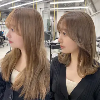 セミロング カラー ✨大人韓国レイヤー ✨吉原 潤✨のヘアスタイル