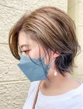 ショート カラー 🌈縮毛矯正/ショー ト/MIKI🌈のヘアスタイル