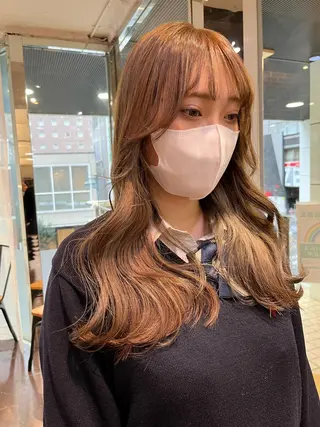 セミロング カラー 💖デザインカラー/ タダ ハナカ💖のヘアスタイル