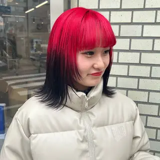 ミディアム カラー デザインカラー 🥨HAZUKiのヘアスタイル