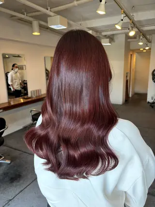 ロング ブリーチカラー/ ワンカラー/有馬琉翔のヘアスタイル