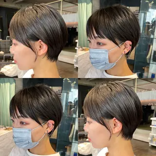 ショート レイヤー特化/小顔顔 周り/セノ/表参道のヘアスタイル