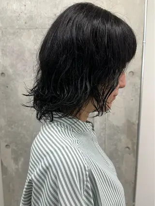 ミディアム パーマ 小顔ボブ/お悩み解決 /ボブパーマ/とういのヘアスタイル