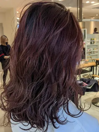 セミロング カラー nameless髪質 改善ブリーチ心斎橋のヘアスタイル