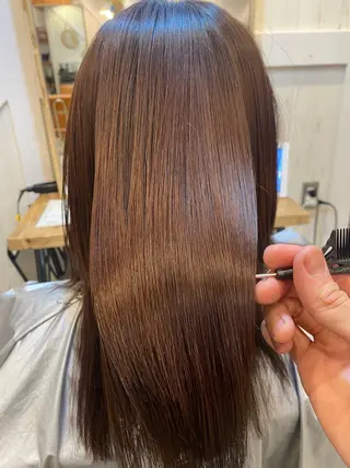 ミディアム 40代以上限定 縮毛矯正モデル募集のヘアスタイル