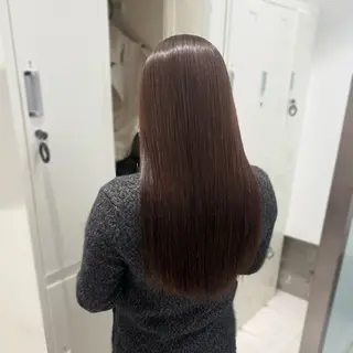 セミロング パーマ 縮毛矯正+モテカラー 🎀✨MIHOのヘアスタイル