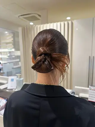 ロング カラー ヘアアレンジ タイトボブ個性派カラ ーAKANEのヘアスタイル