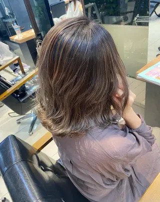 セミロング カラー ヘアアレンジ メンズ キッズ ネイル マツエク・マツパ GO TODAY SHAiRE SALON所属・透明感カラー🤎 ゆりのヘアスタイル