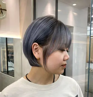 ショート パーマ ボブ縮毛矯正 韓国レイヤーRINAのヘアスタイル