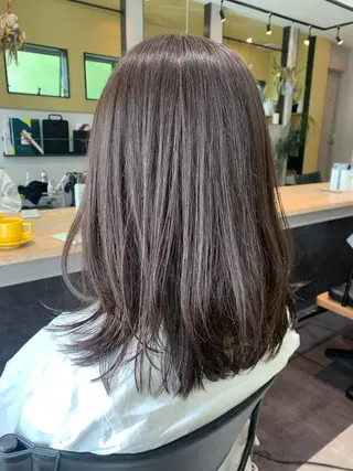 セミロング カラー hub hair レイヤー/透明感のヘアスタイル