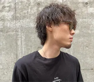 ミディアム パーマ メンズ メンズスタイリスト リュウジのヘアスタイル