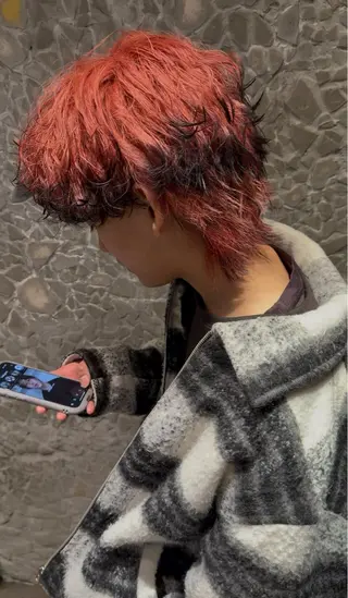 ミディアム カラー メンズ men's salon Gaudi三宮店所属・メンズ特化🔥韓国風 ハイトーン/愛須のヘアスタイル