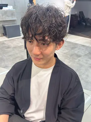 ショート パーマ メンズ ナチュラル×色気パ ーマ 渋谷/マナミのヘアスタイル