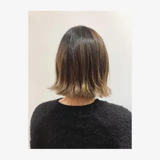 カラー ミディアム パーマ CEINE PATHのヘアスタイル