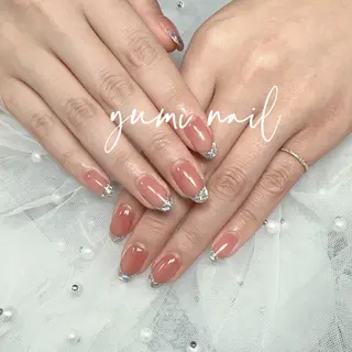 ネイル shineジェル& チップ長さだしのネイルデザイン