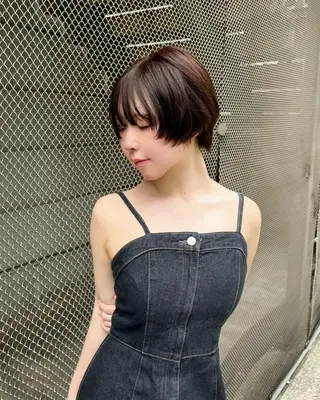 ショート モテヘア/グレージュ /ボブ/前原汐🎐のヘアスタイル