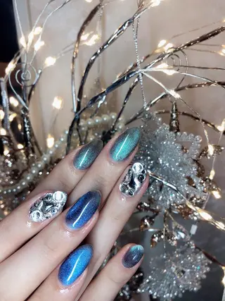 セミロング ネイル 長さ出し専門 nynaのネイルデザイン