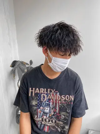 ショート カラー パーマ ヘアアレンジ メンズ NUMBER.12所属・【メンズ専門美容師】 NUMBER.12のヘアスタイル