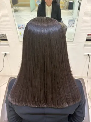 ミディアム パーマ 縮毛矯正/艶髪/ チホリのヘアスタイル