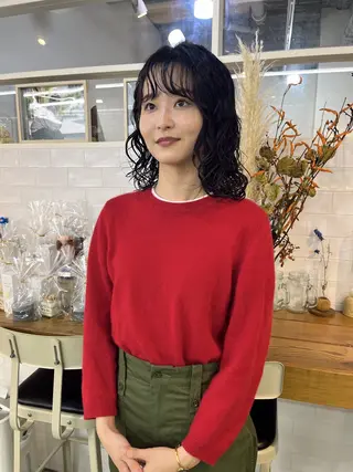 ミディアム パーマ benji仙台所属・KOKI/ ボブ/ パーマ/透明感カラーのヘアスタイル