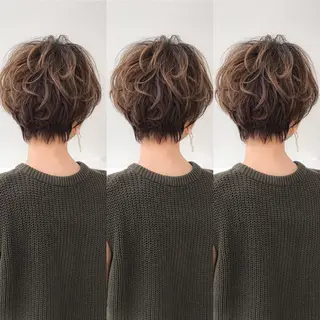 ショート 艶カラー/フェイス レイヤー/たむのヘアスタイル