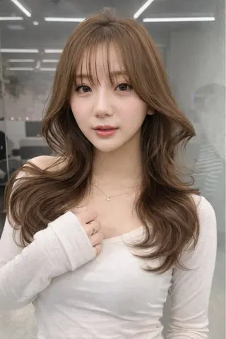 セミロング カラー ヘアアレンジ fumika🎀 ベージュのヘアスタイル