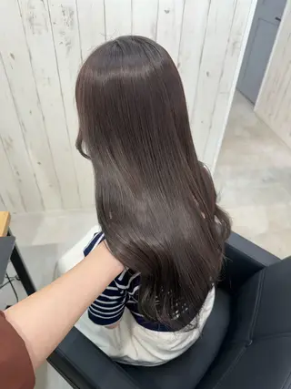 ロング カラー waku所属・豊橋/菜月/ブリーチ /艶カラーハイトーンのヘアスタイル