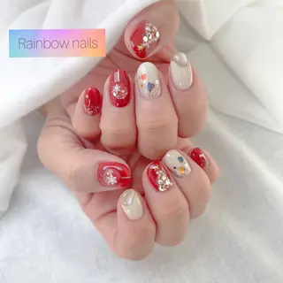 ネイル Rainbow nailsくろちゃんのネイルデザイン