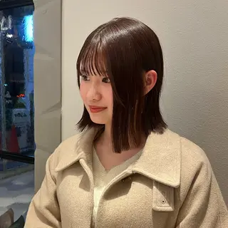 ミディアム カラー 暖色/顔周り /ヘアメ/あつはのヘアスタイル